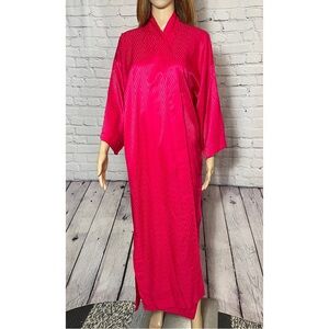 New The Birds 100% Silk Pink Robe Kimono No Belt With Matching Bag Size M